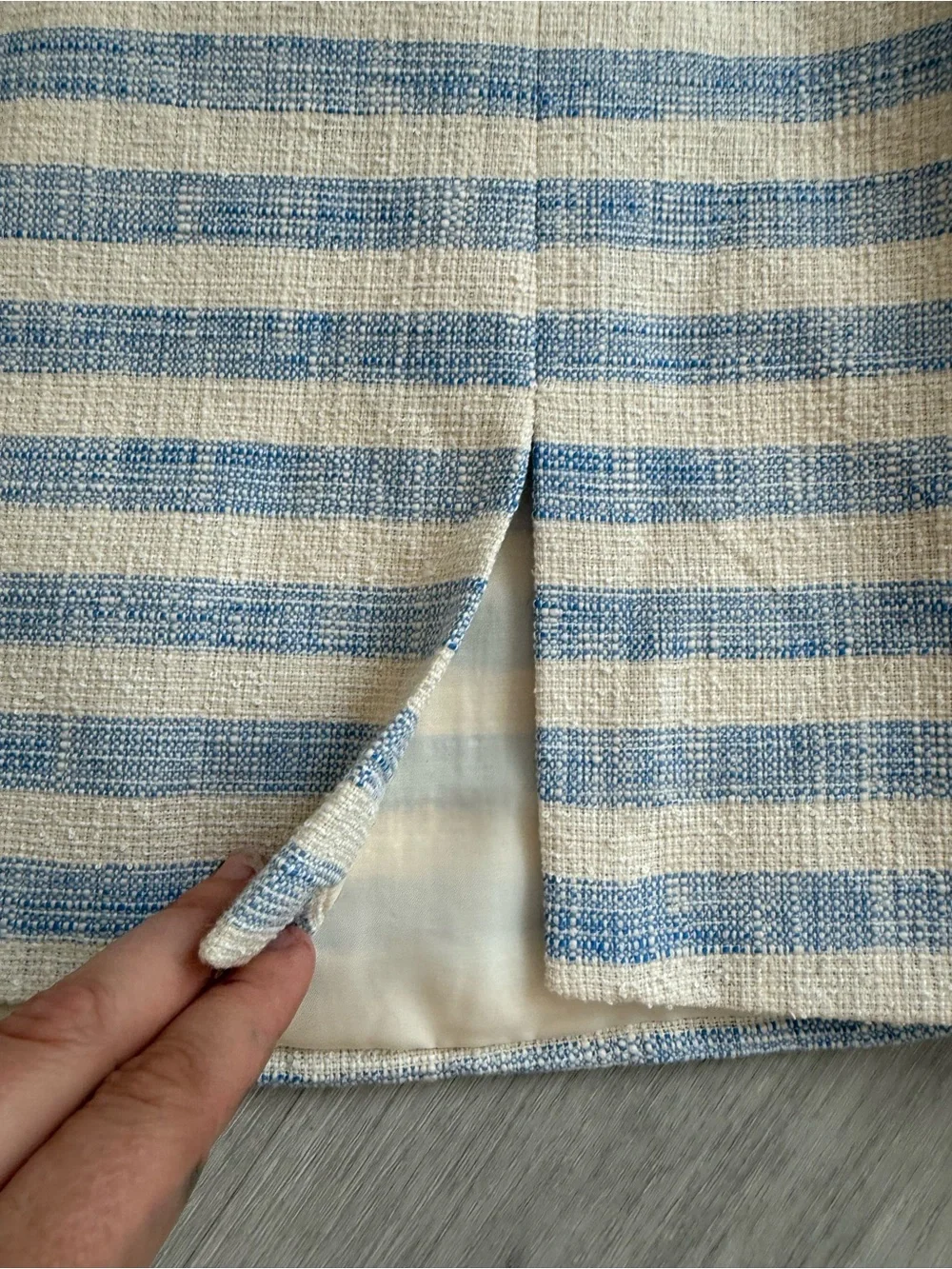 Avec Les Filles Anthropologie Striped Blue White Mini Skirt XL